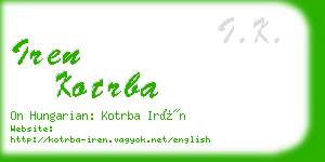 iren kotrba business card